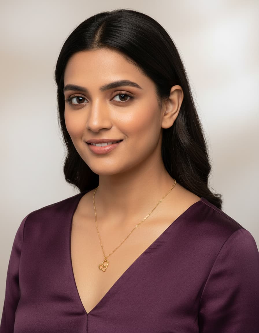 Golden heart beat necklace