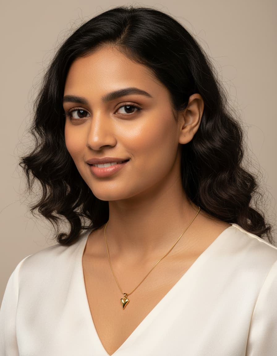 Golden heart charm chain necklace