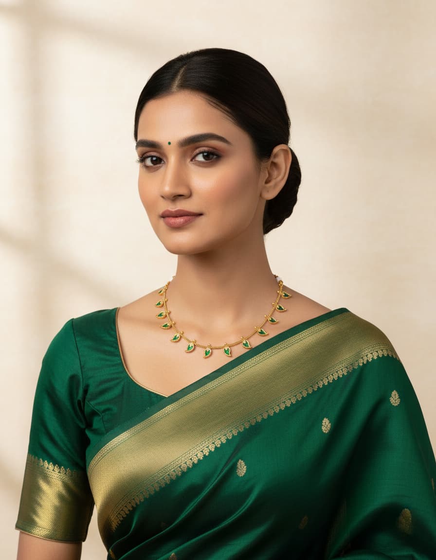 Maangai Leaf Necklace Set