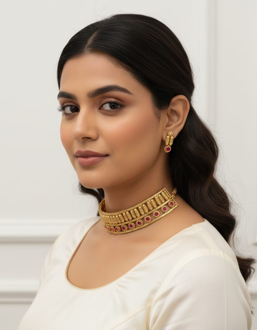 Ruby Kasu Elegant Choker