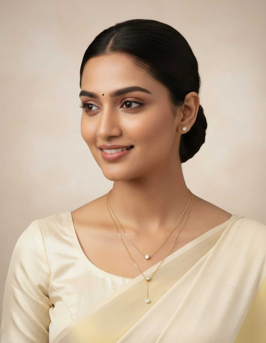 Three Diamond Pendant Chain