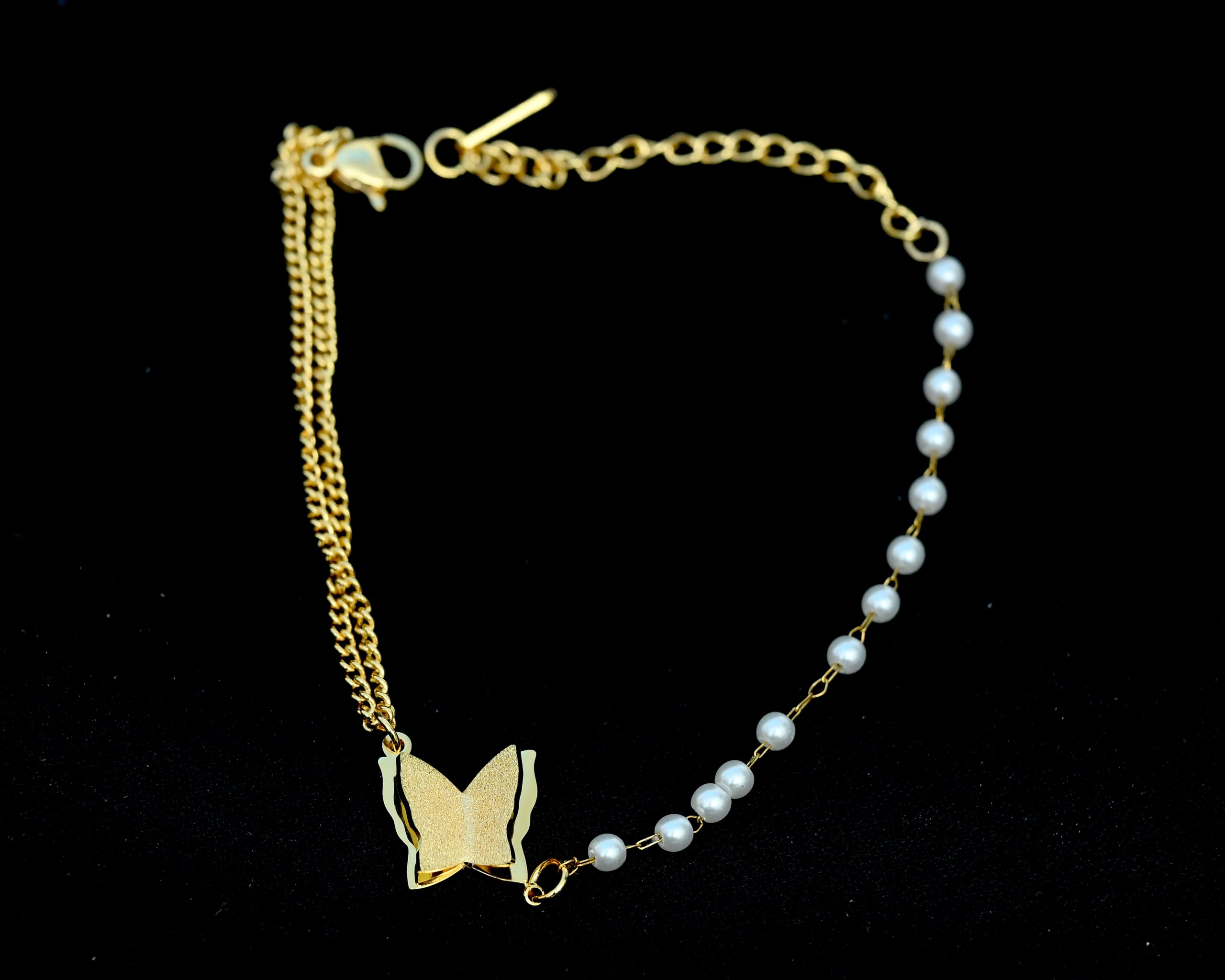 golden-butterfly-pearl-braclet