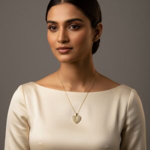Sparkling leaf heart necklace