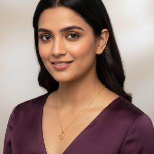 Golden heart beat necklace
