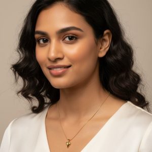 Golden heart charm chain necklace