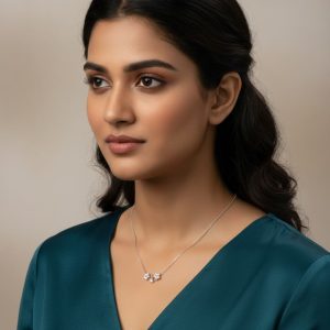 Silver Heart Chain Set